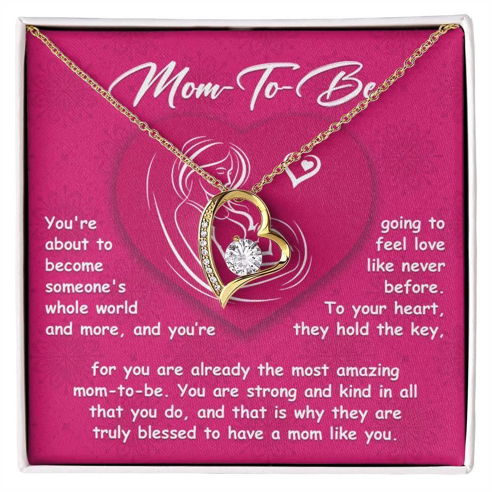 Gift for the Mom To Be You Will Soon Be Someone's Whole World Forever Love Heart Pendant Necklace