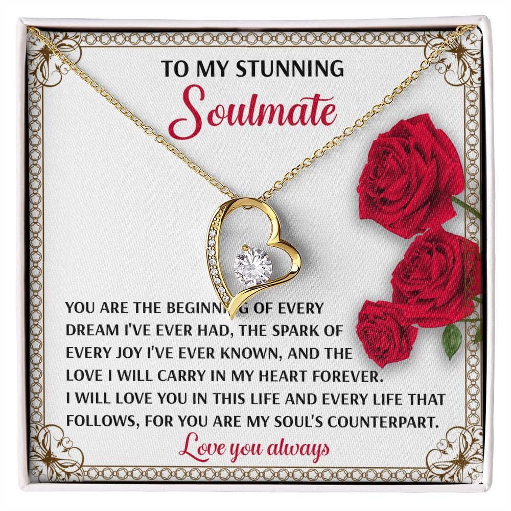 To My Soulmate Beginning of Every Dream Forever Love Necklace