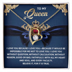 To My Queen: Forever Love Necklace with Regal and Emotional Message Card