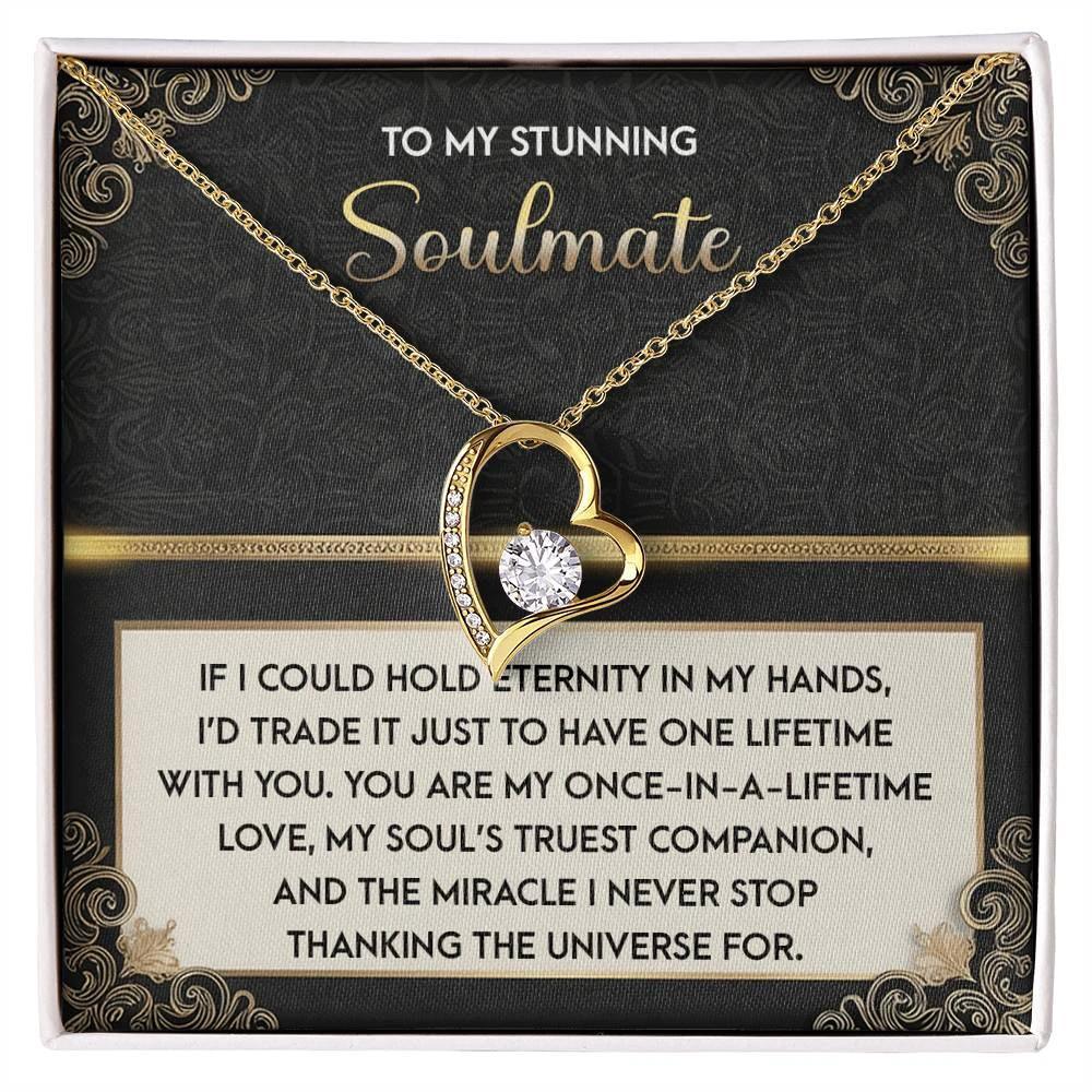 To My Soulmate: Hold Eternity Forever Love Necklace with Poetic and Heartfelt Message Card