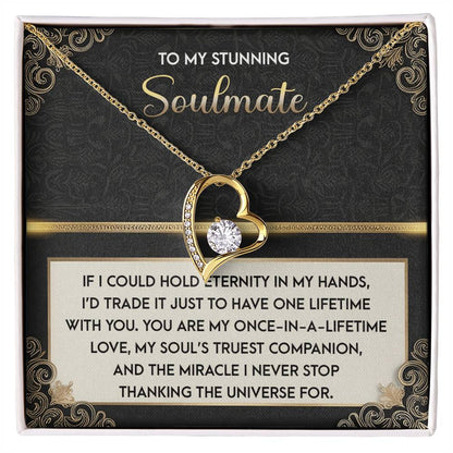 To My Soulmate: Hold Eternity Forever Love Necklace with Poetic and Heartfelt Message Card - Mallard Moon Gift Shop