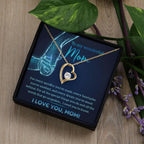 To My Wonderful Mom You Stood Behind My Dreams Forever Love Heart Pendant Necklace