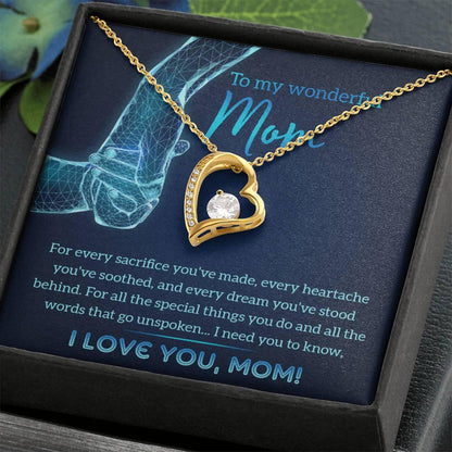 To My Wonderful Mom You Stood Behind My Dreams Forever Love Heart Pendant Necklace - Mallard Moon Gift Shop