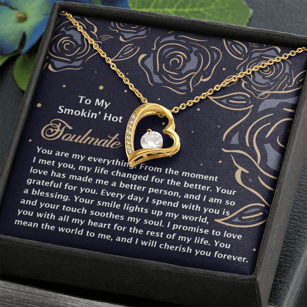 Romantic Jewelry Gift for Wife, Girlfriend, or Fiancée –Forever Love Heart Pendant Necklace with CZ Stone - Includes Elegant Message Card - Soothes My Soul - Mallard Moon Gift Shop