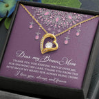 Dear Bonus Mom Thank You for Always Being There Forever Love Heart Pendant Necklace