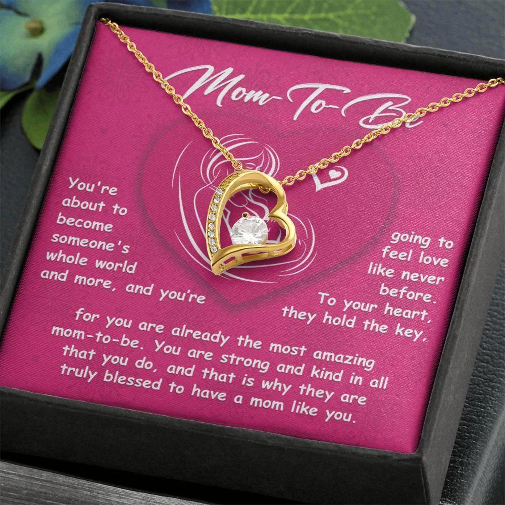Gift for the Mom To Be You Will Soon Be Someone's Whole World Forever Love Heart Pendant Necklace