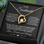Gift for Soulmate Dazzling Forever Love Heart Necklace with Message Card and Gift Box