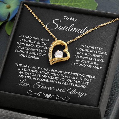 Gift for Soulmate Dazzling Forever Love Heart Necklace with Message Card and Gift Box - Mallard Moon Gift Shop