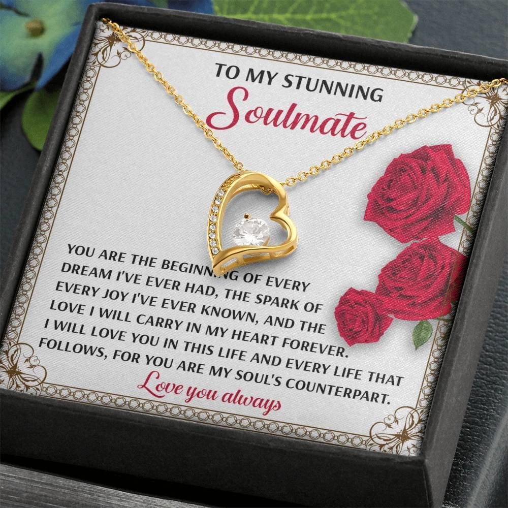 To My Soulmate Beginning of Every Dream Forever Love Necklace
