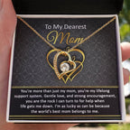 To My Dearest Mom You Are My Rock Forever Love Heart Pendant Necklace