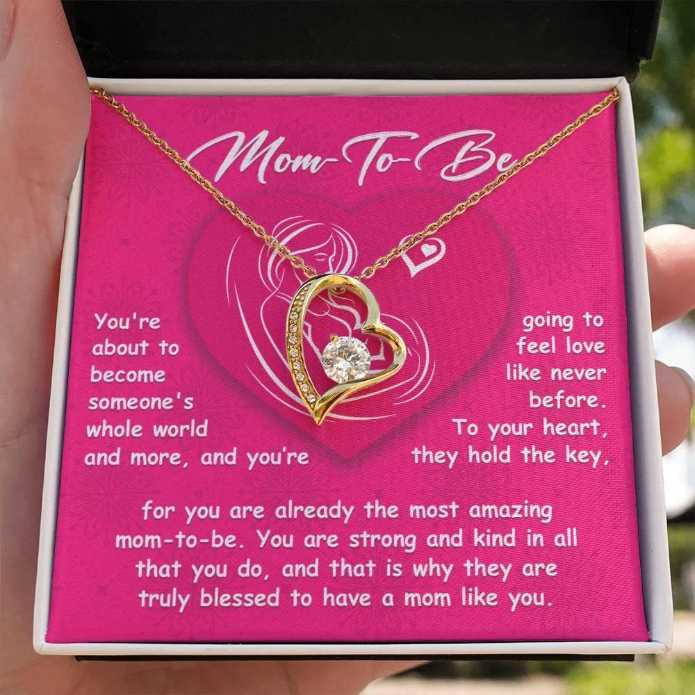 Gift for the Mom To Be You Will Soon Be Someone's Whole World Forever Love Heart Pendant Necklace
