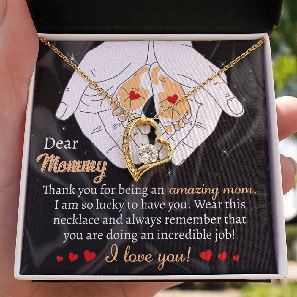 Gift for the Expectant Mom You are Doing An Incredible Job Forever Love Heart Pendant Necklace