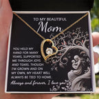 To My Beautiful Mom My Heart Will Always Be Tied to Home Forever Love Heart Pendant Necklace