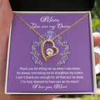 To My Mom You are My Queen Thank You for Reminding Me to Straighten My Crown Forever Love Heart Pendant Necklace
