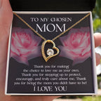 To My Chosen Bonus Mom Thank You for Stepping Up Forever Love Heart Pendant Necklace