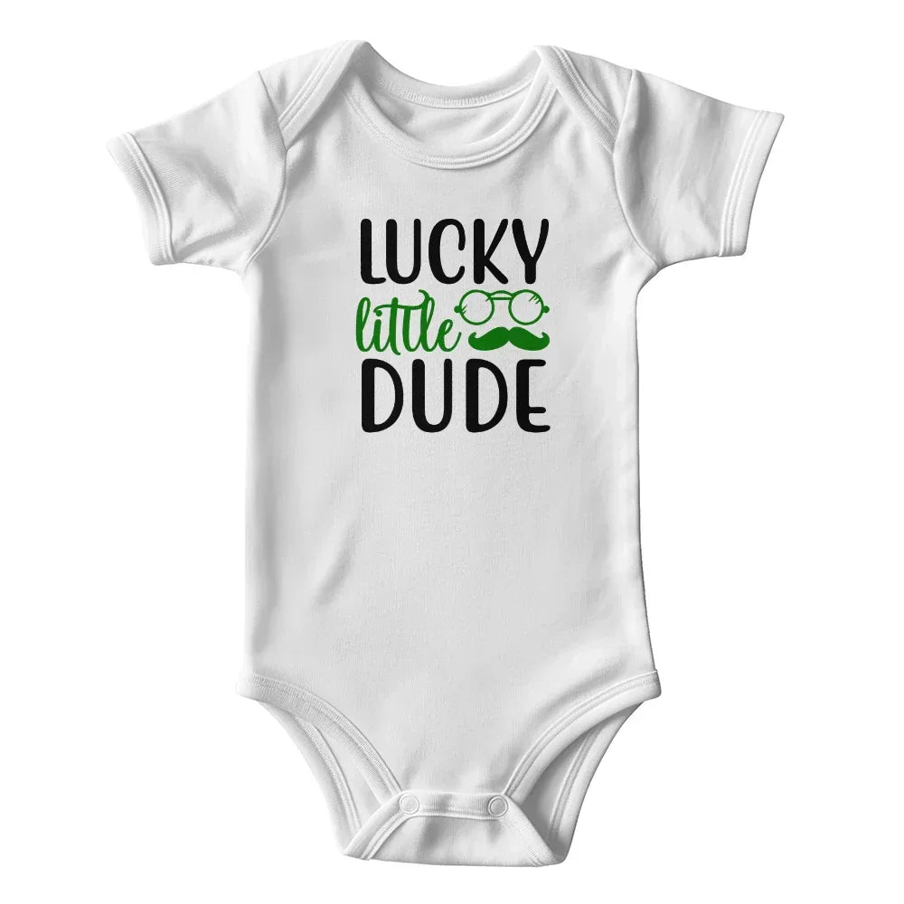 Lucky Little Dude St. Patrick's Day Baby Bodysuit – Funny Irish Holiday Onesie – Soft Cotton Infant Romper – Cute Baby Shower Gift & Lucky Outfit