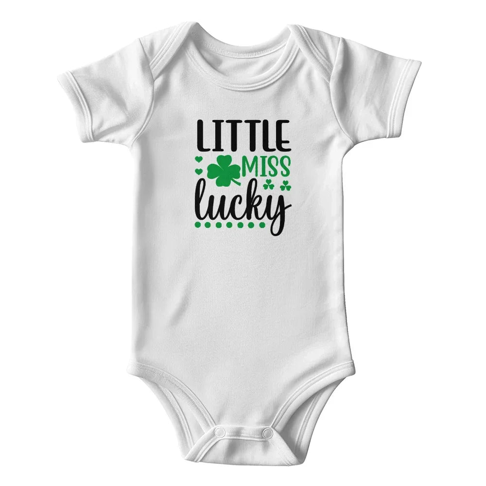 Little Miss Lucky St. Patrick's Day Baby Bodysuit – Cute Shamrock Onesie – Soft Cotton Infant Romper – Baby Girl Irish Holiday Outfit & Gift