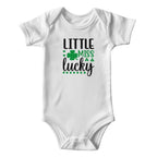 Little Miss Lucky St. Patrick's Day Baby Bodysuit – Cute Shamrock Onesie – Soft Cotton Infant Romper – Baby Girl Irish Holiday Outfit & Gift