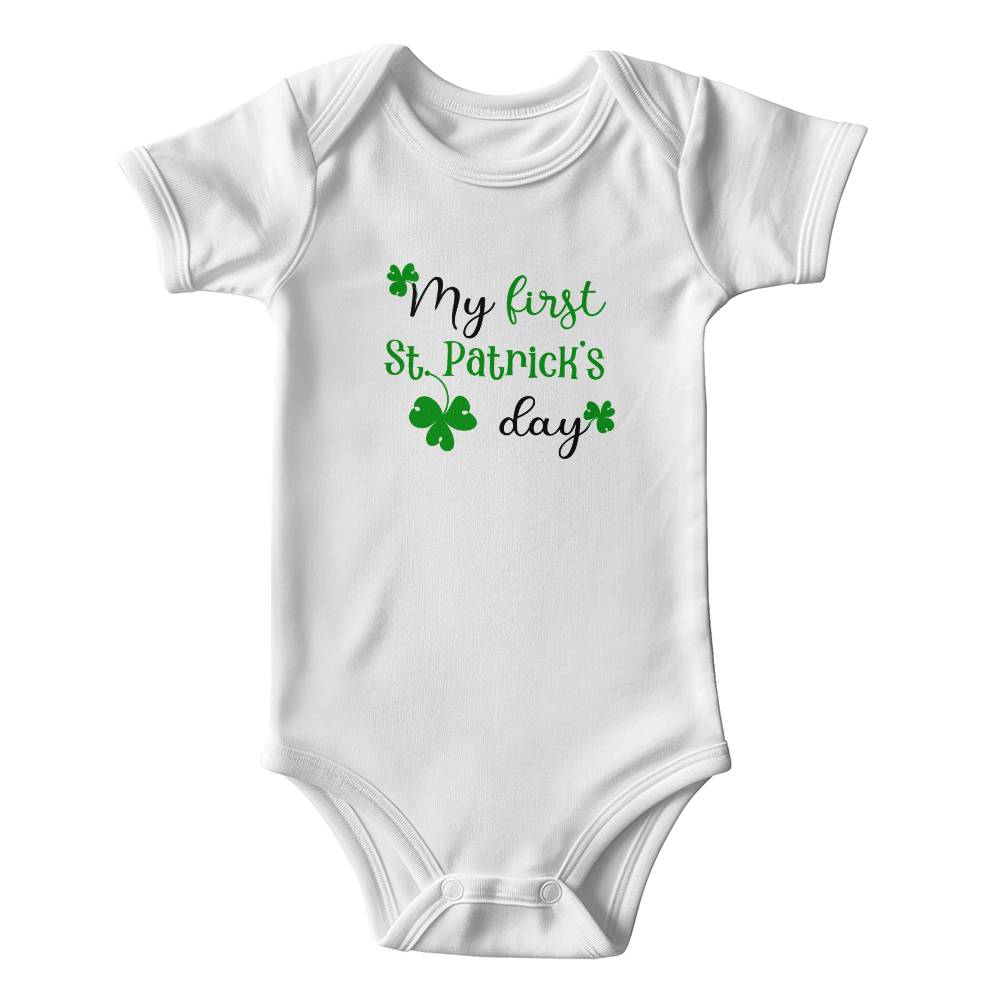 My First St. Patrick’s Day Baby Bodysuit – Cute Shamrock Onesie – Soft Cotton Infant Romper – Newborn Irish Holiday Outfit & Baby Shower Gift - Mallard Moon Gift Shop