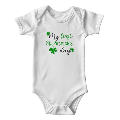 My First St. Patrick’s Day Baby Bodysuit – Cute Shamrock Onesie – Soft Cotton Infant Romper – Newborn Irish Holiday Outfit & Baby Shower Gift - Mallard Moon Gift Shop