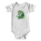 Magical Irish Unicorn St. Patrick's Day Baby Bodysuit – Enchanted Shamrock Lucky Charm Onesie – Soft Cotton Infant Romper – Fantasy Holiday Outfit & Baby Gift