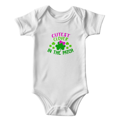 Cutest Clover in the Patch St. Patrick’s Day Baby Bodysuit – Cute Shamrock Onesie – Soft Cotton Infant Romper – Baby Girl Irish Holiday Outfit & Gift - Mallard Moon Gift Shop