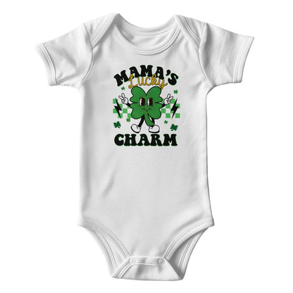 Mama’s Lucky Charm St. Patrick’s Day Baby Bodysuit – Cute Shamrock Onesie – Soft Cotton Infant Romper – Funny Irish Holiday Outfit & Baby Gift - Mallard Moon Gift Shop