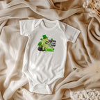 Baby St. Patrick's Day Bodysuit – Cute T-Rex Dinosaur – Lucky Irish Holiday Outfit – Soft Cotton Short Sleeve Infant Romper