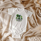 Lucky First St. Patrick’s Day Baby Bodysuit – Cute Shamrock & Leprechaun Hat Onesie – Soft Cotton Infant Romper – Newborn Irish Holiday Outfit & Gift