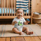 Baby St. Patrick's Day Bodysuit – Cute T-Rex Dinosaur – Lucky Irish Holiday Outfit – Soft Cotton Short Sleeve Infant Romper