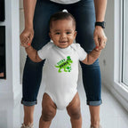 Luckysaurus St. Patrick’s Day Baby Bodysuit – Cute T-Rex Dinosaur Onesie – Soft Cotton Infant Romper – Funny Irish Holiday Outfit & Baby Gift