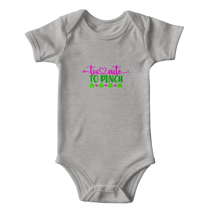 Too Cute to Pinch St. Patrick’s Day Baby Bodysuit – Funny Shamrock Onesie – Soft Cotton Infant Romper – Irish Holiday Outfit & Baby Gift - Mallard Moon Gift Shop