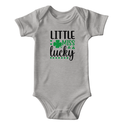 Little Miss Lucky St. Patrick's Day Baby Bodysuit – Cute Shamrock Onesie – Soft Cotton Infant Romper – Baby Girl Irish Holiday Outfit & Gift - Mallard Moon Gift Shop