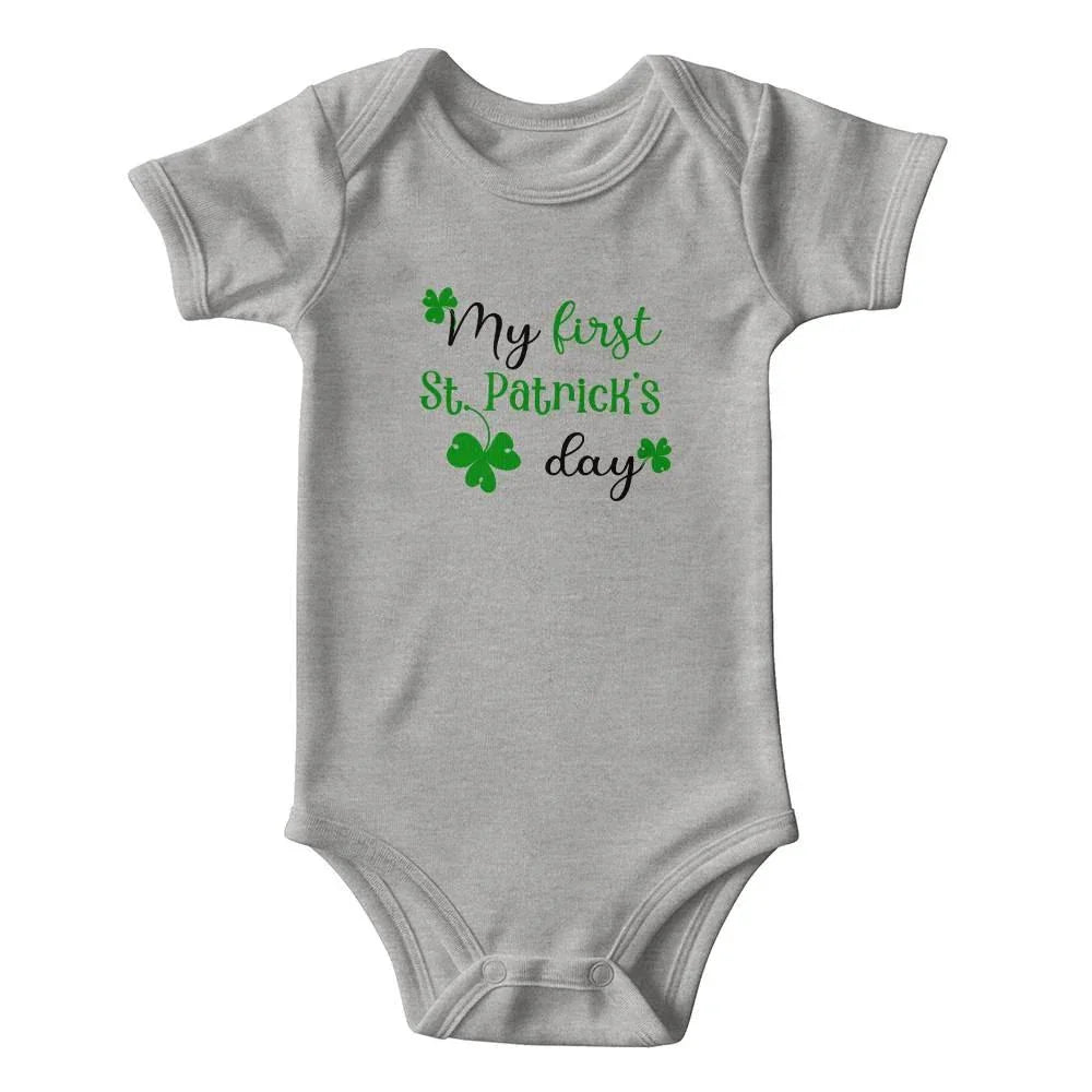My First St. Patrick’s Day Baby Bodysuit – Cute Shamrock Onesie – Soft Cotton Infant Romper – Newborn Irish Holiday Outfit & Baby Shower Gift