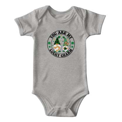 You Are My Lucky Charm St. Patrick’s Day Baby Bodysuit – Cute Gnome & Shamrock Onesie – Soft Cotton Infant Romper – Funny Irish Holiday Outfit & Baby Gift - Mallard Moon Gift Shop