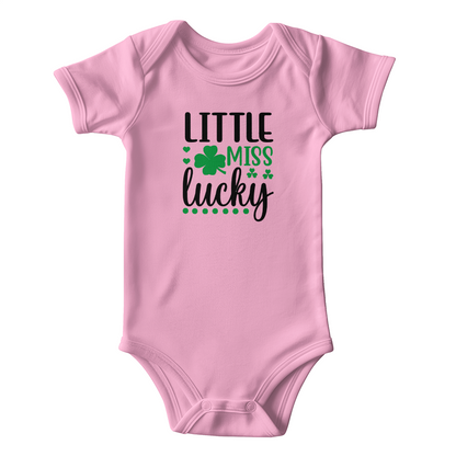 Little Miss Lucky St. Patrick's Day Baby Bodysuit – Cute Shamrock Onesie – Soft Cotton Infant Romper – Baby Girl Irish Holiday Outfit & Gift - Mallard Moon Gift Shop