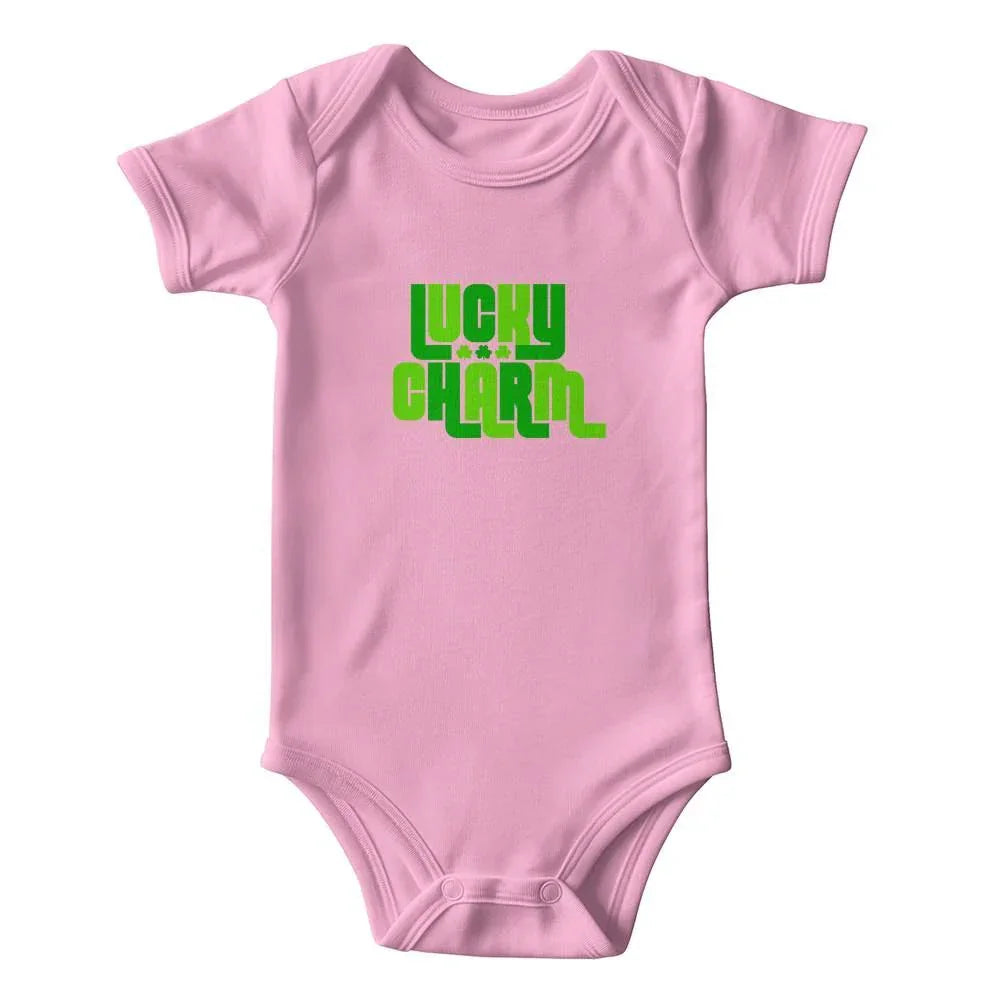 Lucky Charm St. Patrick’s Day Baby Bodysuit – Retro Shamrock Onesie – Soft Cotton Infant Romper – Cute Irish Holiday Outfit & Baby Shower Gift