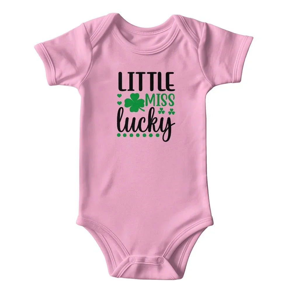 Little Miss Lucky St. Patrick’s Day Baby Bodysuit – Cute Shamrock Onesie – Soft Cotton Infant Romper – Baby Girl Irish Holiday Outfit & Gift