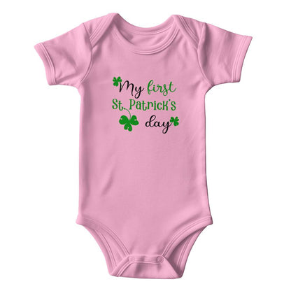 My First St. Patrick’s Day Baby Bodysuit – Cute Shamrock Onesie – Soft Cotton Infant Romper – Newborn Irish Holiday Outfit & Baby Shower Gift - Mallard Moon Gift Shop