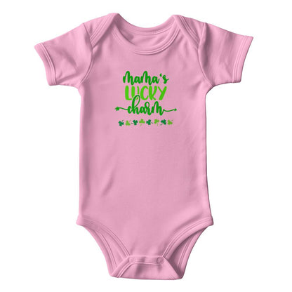 Mama’s Lucky Charm St. Patrick’s Day Baby Bodysuit – Cute Shamrock Onesie – Soft Cotton Infant Romper – Funny Irish Holiday Outfit & Baby Gift - Mallard Moon Gift Shop
