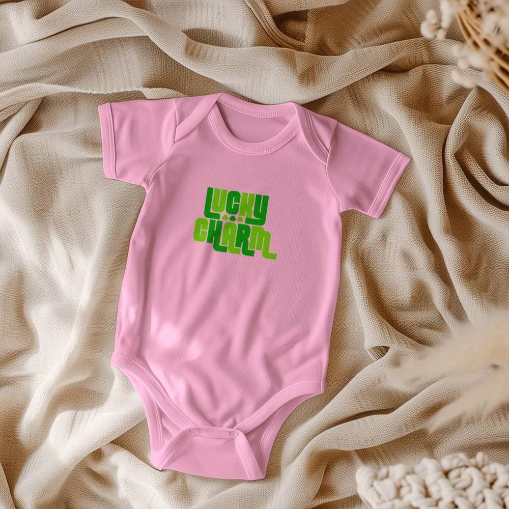 Lucky Charm St. Patrick’s Day Baby Bodysuit – Retro Shamrock Onesie – Soft Cotton Infant Romper – Cute Irish Holiday Outfit & Baby Shower Gift
