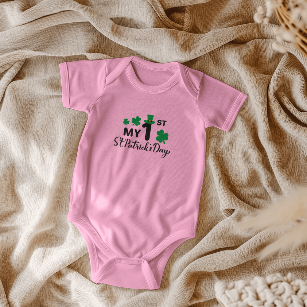 My First St. Patrick's Day Baby Bodysuit – Cute Shamrock Onesie – Soft Cotton Infant Romper – Newborn Irish Holiday Outfit & Baby Shower Gift - Mallard Moon Gift Shop