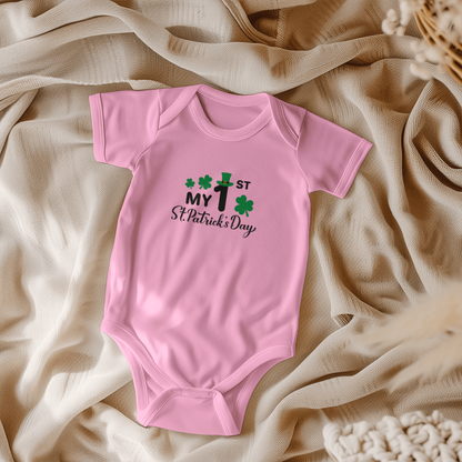 My First St. Patrick's Day Baby Bodysuit – Cute Shamrock Onesie – Soft Cotton Infant Romper – Newborn Irish Holiday Outfit & Baby Shower Gift - Mallard Moon Gift Shop