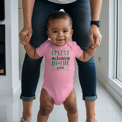 Cutest Clover in the Patch St. Patrick’s Day Baby Bodysuit – Cute Shamrock Onesie – Soft Cotton Infant Romper – Irish Holiday Outfit & Baby Gift - Mallard Moon Gift Shop