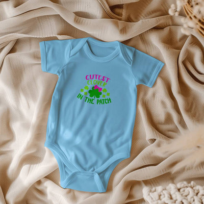 Cutest Clover in the Patch St. Patrick’s Day Baby Bodysuit – Cute Shamrock Onesie – Soft Cotton Infant Romper – Baby Girl Irish Holiday Outfit & Gift - Mallard Moon Gift Shop