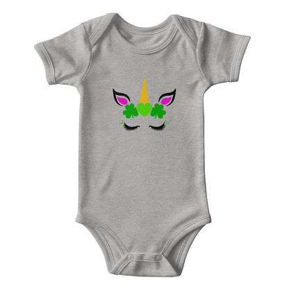 Shamrock Unicorn St. Patrick’s Day Baby Bodysuit – Cute Irish Lucky Charm Onesie – Soft Cotton Infant Romper – Magical Holiday Outfit & Baby Gift - Mallard Moon Gift Shop