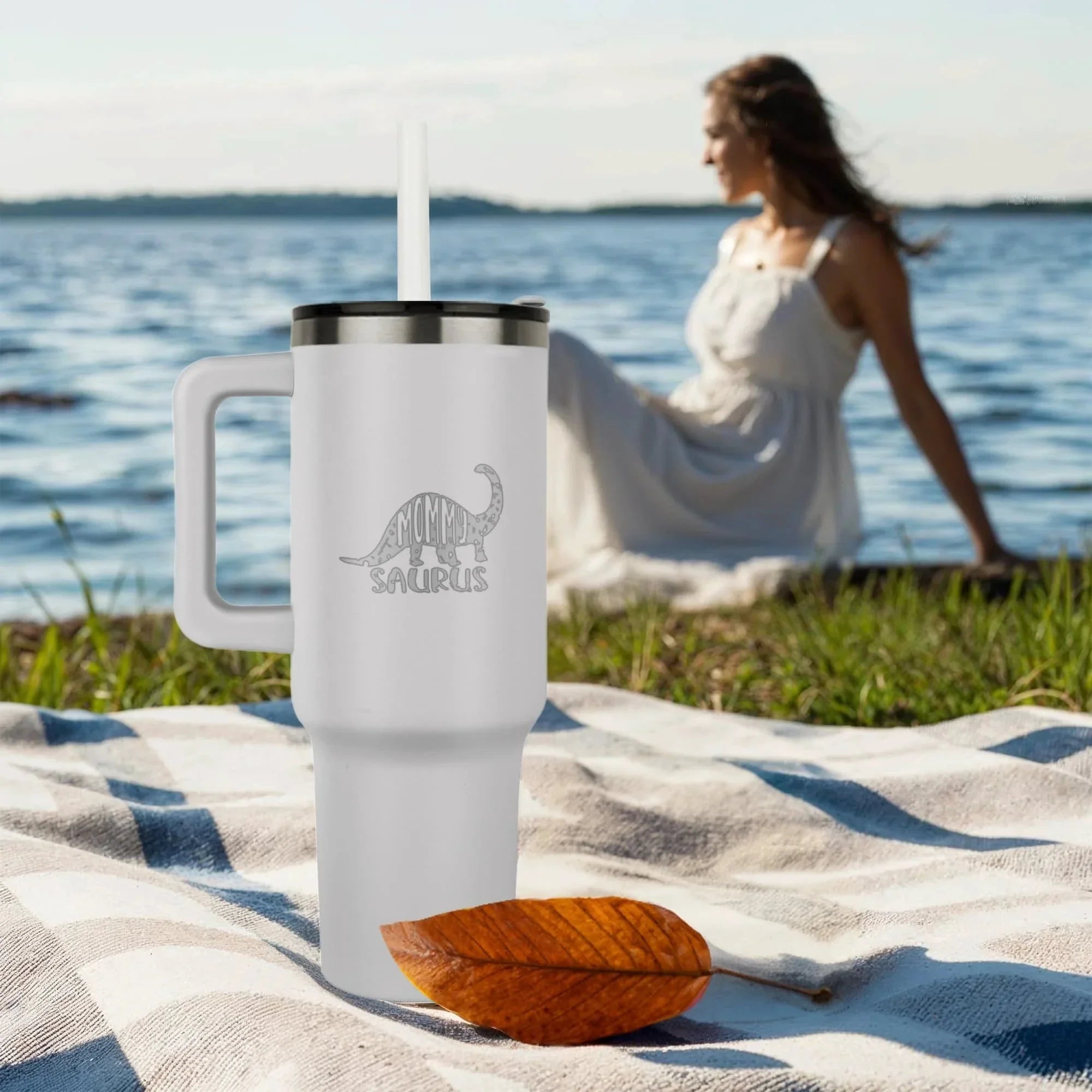 Mommy Saurus Dinosaur Mug for Mom – Funny Mother's Day or Birthday Gift Laser Engraved Pinnacle 40oz Tumbler