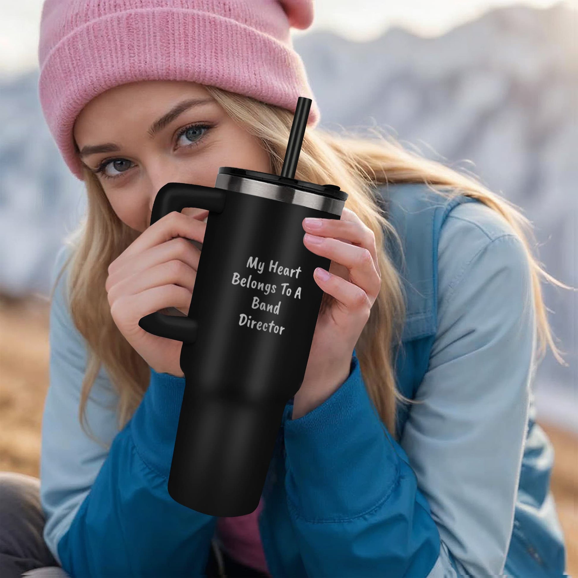 My Heart Belongs to a Band Director Stainless Steel Tumbler – Romantic Insulated Gift for Music Teachers - Mallard Moon Gift Shop