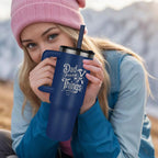 Dad- Fixer of Things - Funny 40oz laser-engraved Tumbler with Handle