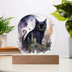 Feline's Halloween Haunt: Acrylic Plaque Halloween Lighted Decor